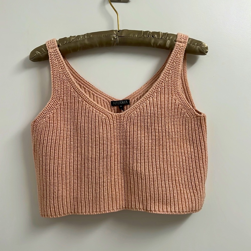 INTERMIX original - Knit Summer Crop Tank - Pink - M.